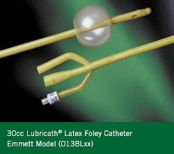 Bard  0138L20 Foley Catheter Emmett 3-Way Round Tip 30 cc Balloon 20 Fr. Latex