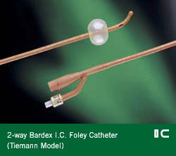 Bard  0168SI18 Foley Catheter Bardex I.C. 2-Way Coude Tip 5 cc Balloon 18 Fr. Silver Hydrogel Coated Latex