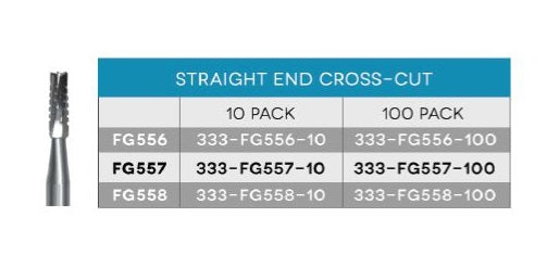 Sabur Carbide Burs FG Straight End Cross Cut Pkg/10