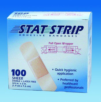 Dukal  15205 Adhesive Strip American White Cross Stat Strip 1 X 3 Inch Plastic Rectangle Sheer Sterile