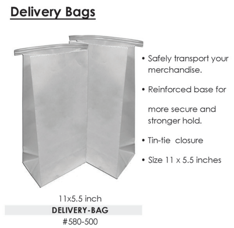 Dental Lab Delivery Bags Tin-Tie Closure 11" x 5.5" Box/500