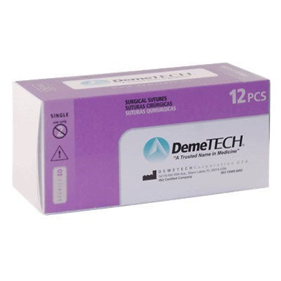 DemeSORB Polyglycolic Acid PGA Sutures Reverse Cutting Needle Box/12