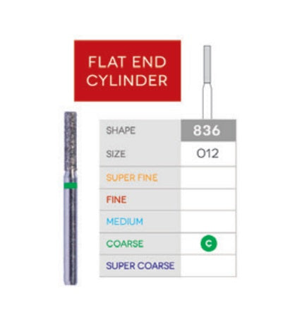 Sabur Diamonds FG 836-012C Flat End Cylinder Pkg/10