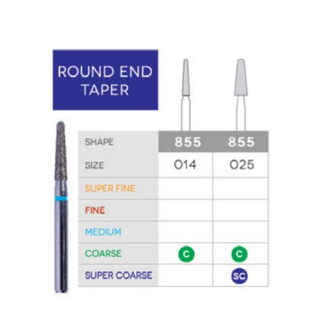 Sabur Diamonds FG 855 Round End Taper Pkg/10