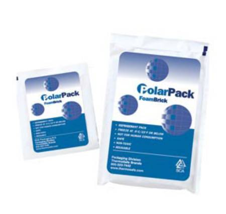 Fisher Scientific  03530010 Foam Brick ThermoSafe Polar Pack 4-1/2 X 4 X 3/4 Inch, Freezing Point: 0 Degree C, Semi Rigid Refrigerant Gel Pack, 7 oz.