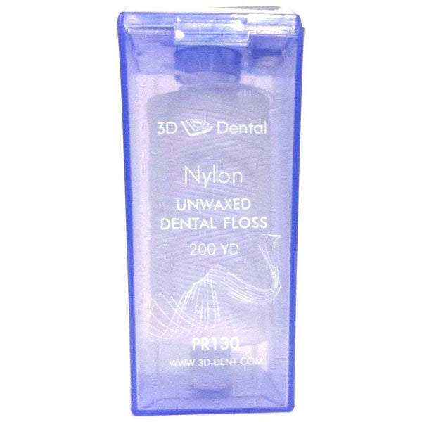 3D Dental Floss Nylon Unwaxed 200yd