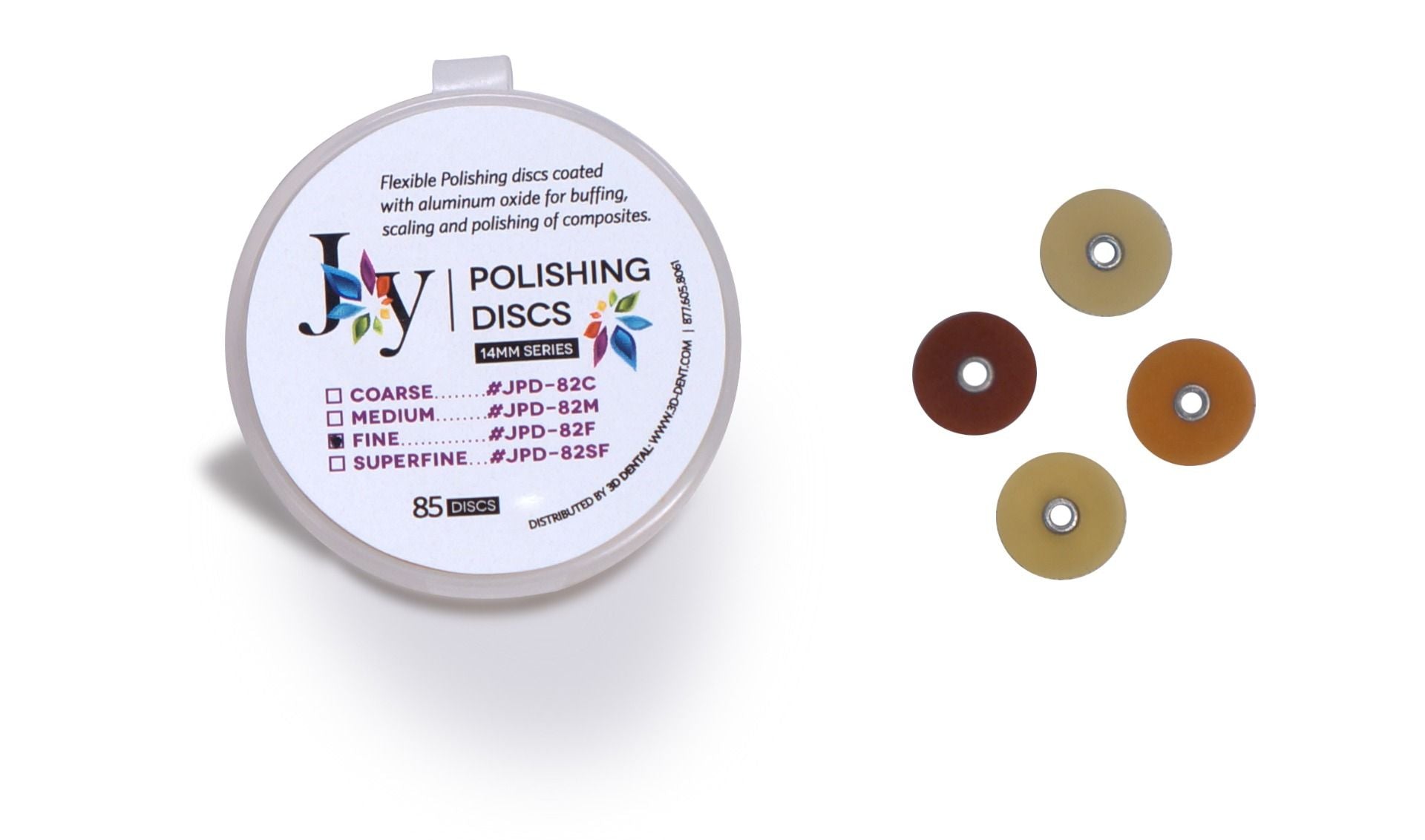 Joy Polishing Pop-On Discs 14mm Diameter Box/85