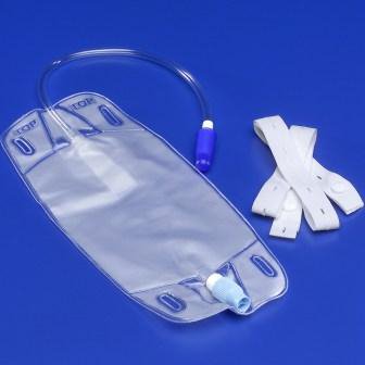 Cardinal  8884733100 Urinary Leg Bag Uri-Drain Anti-Reflux Valve NonSterile 250 mL Vinyl / Flocked