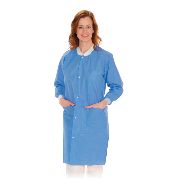 Protect Plus Lab Coats Knee-Length Ceil Blue Pkg/10