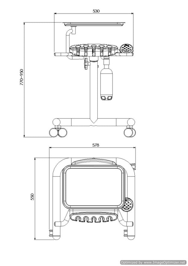 Flight Dental Systems A-Series Doctors Cart With Vacuum Package, MC-1302F-VAC