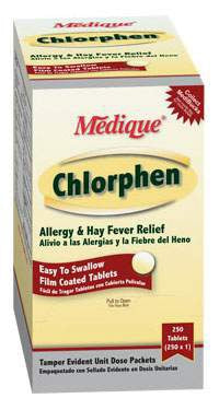 Medique Products  24164 Allergy Relief Chlorphen 4 mg Strength Tablet 1 per Box