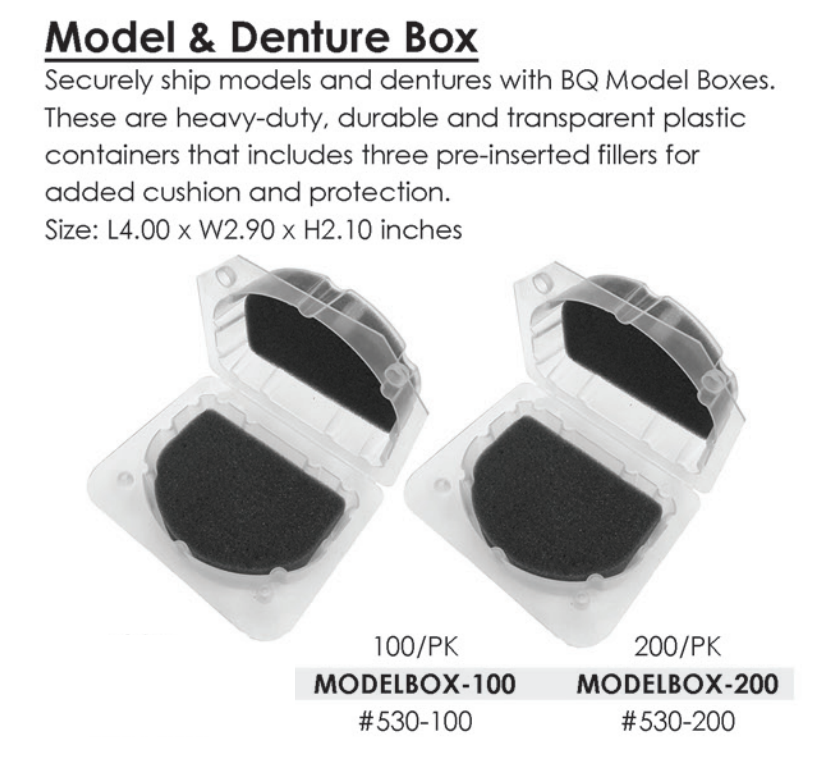 Model & Denture Boxes 4"L x 2.9"W x 2.1"H Clear