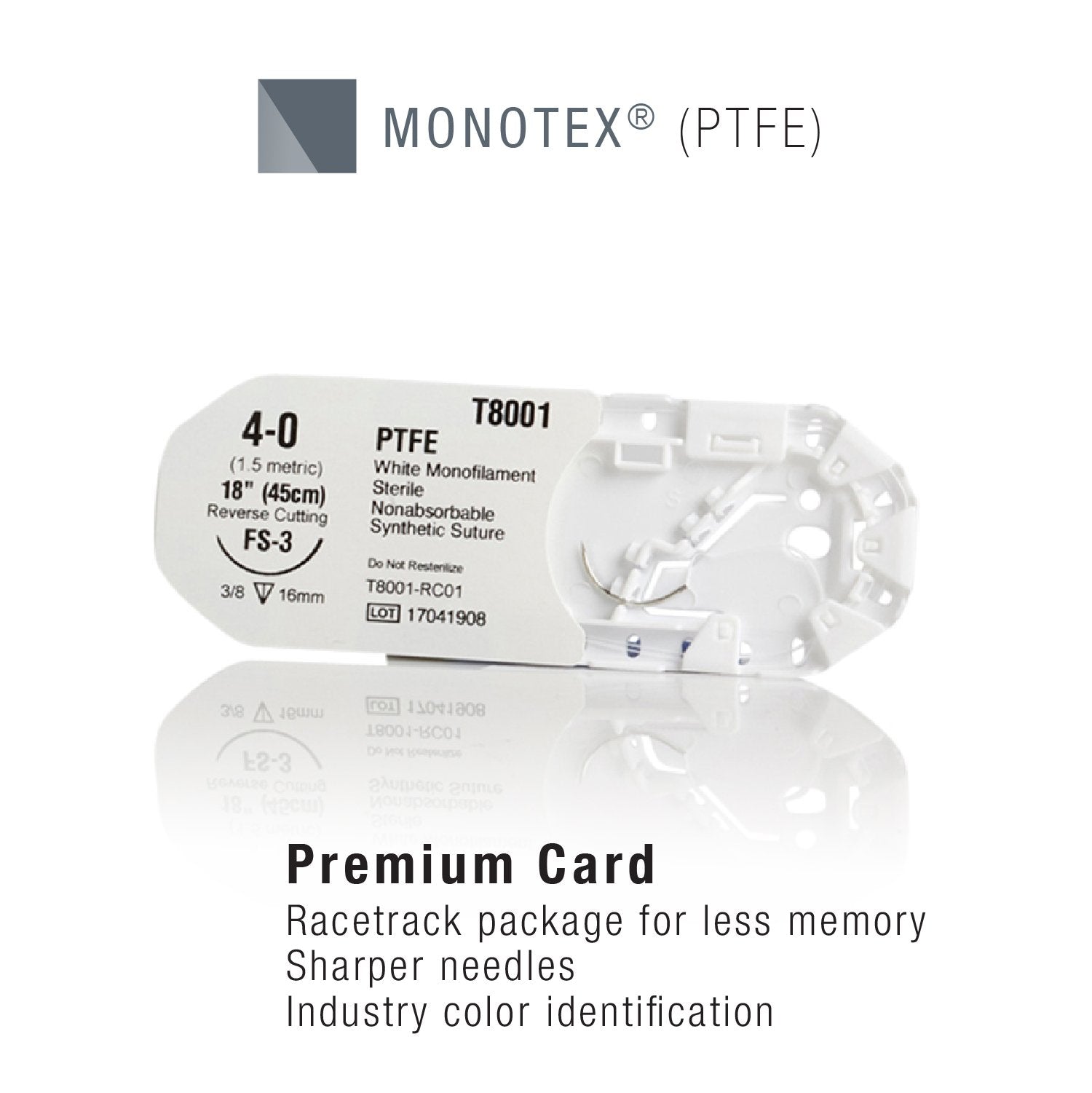 Monotex CorbraBlack PTFE Sutures Premium Reverse Cutting Black Needle Box/12