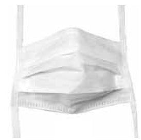 Aspen Surgical Products 15216 Surgical Mask Sensitive Skin Anti-fog Foam Pleated Tie Closure One Size Fits Most White NonSterile ASTM Level 1 Adult