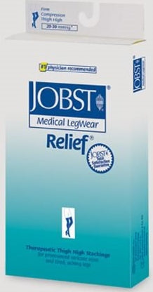 BSN Medical 114822 Compression Stocking JOBST Relief Thigh High Small Beige Closed Toe