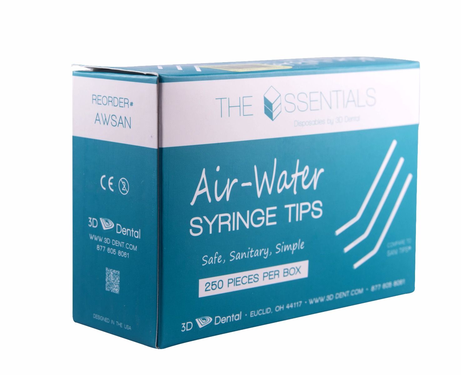 Essentials Air Water Syringe Tips 7-Hole Sani-Tip Type Clear