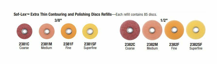 Sof-Lex Extra Thin Contouring & Polishing Discs Refill Pkg/85