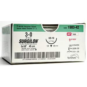 Covidien  88861995-31 Nonabsorbable Suture with Needle Surgilon Nylon CV-23 1/2 Circle Taper Point Needle Size 4 - 0 Braided