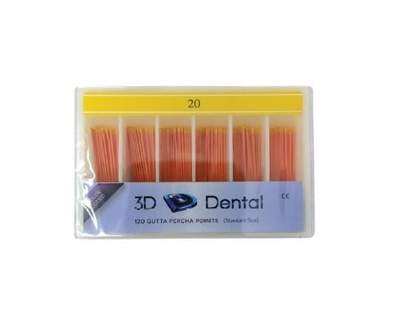 3D Gutta Percha Points 0.04 Taper Color Coded Box/60